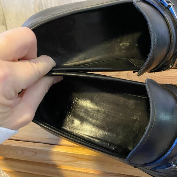 HUGO BOSS Men\'s Size 8 Leather Square Toe Black Loafers Hugo Boss Horsebit main image 7